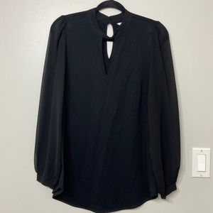 NWT black dress blouse with sheer sleeves